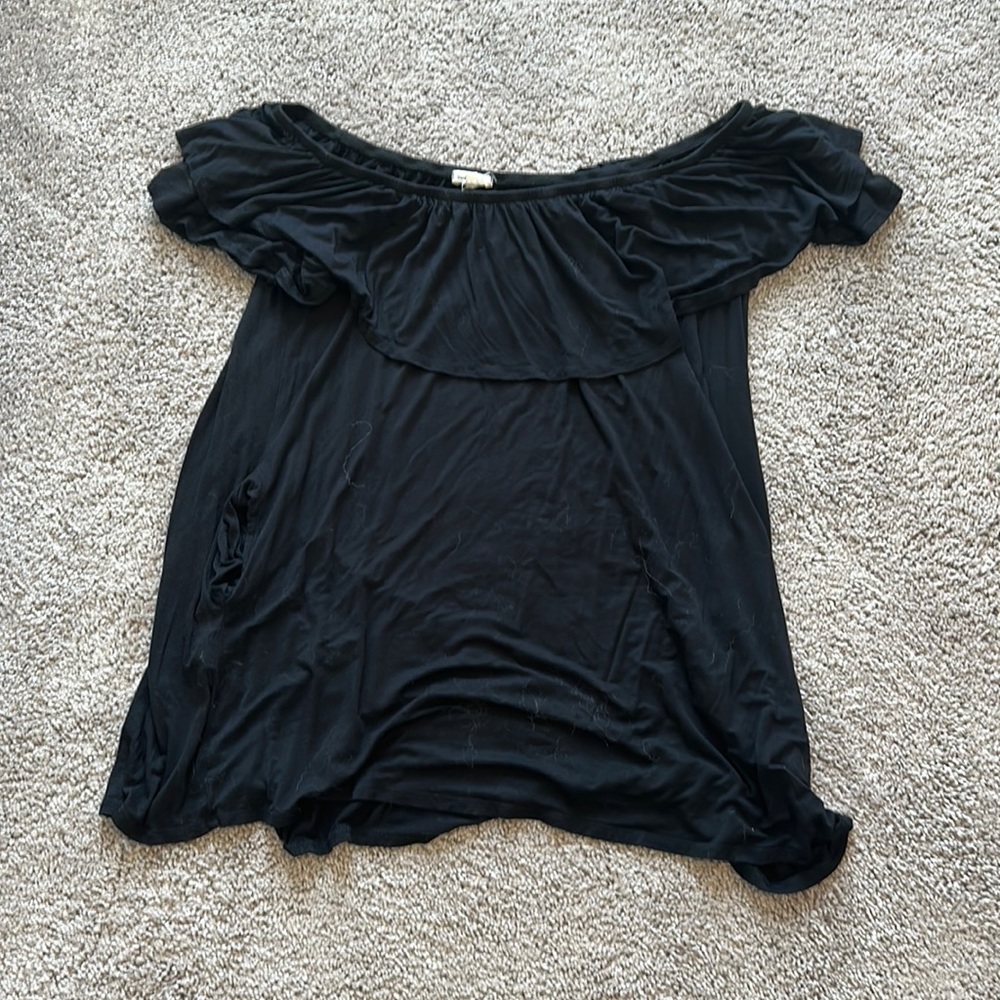 Black off the shoulder beach cover up